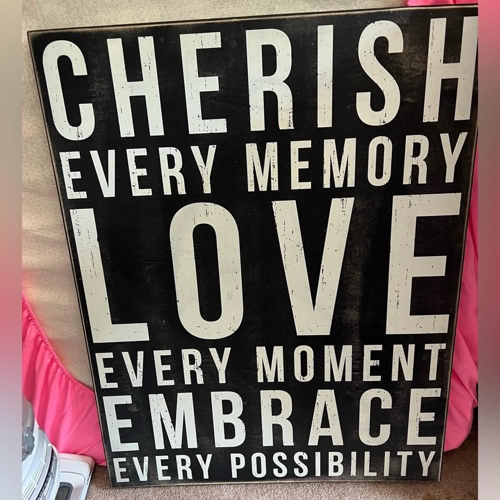 Wood wall quote sign
